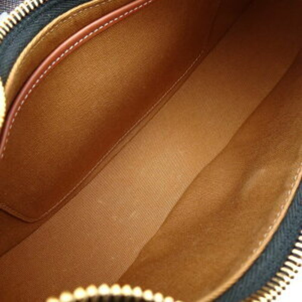 CELINE AVA Triomphe Handbag Calf Canvas Tan - Picture 6 of 8